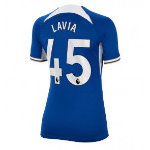Chelsea Romeo Lavia #45 Koszulka Podstawowych Kobiety 2023-24 Krótki Rękaw